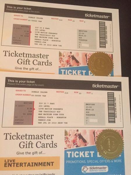 Tragically Hip: two tickets for July 28 Edm (w/ 2 Kday passes)