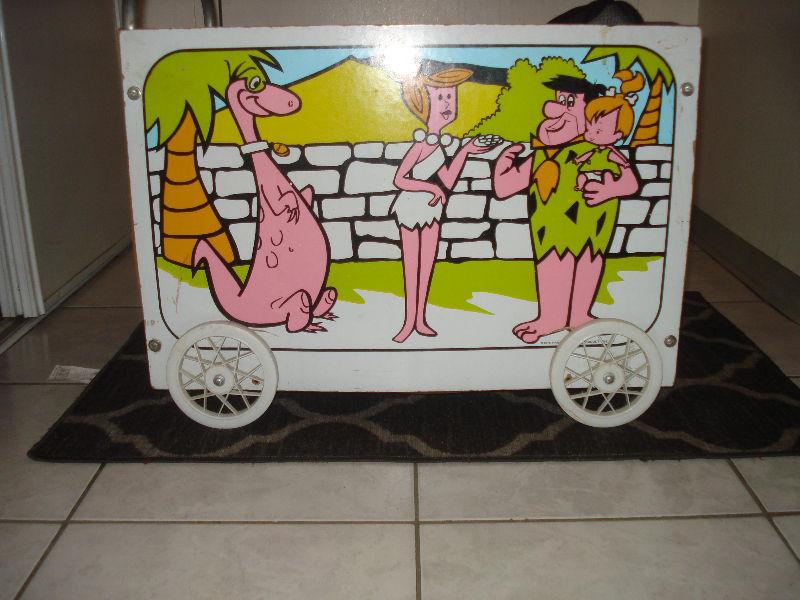 RARE Vintage 1975 Flintstones Toy Box/Cart!!!!!!!!!!!!!!!!!!!!!