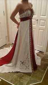 Beautiful Red And White Gown