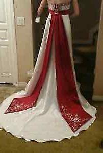 Beautiful Red And White Gown
