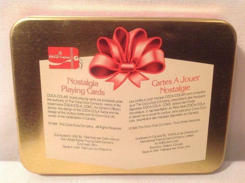 COCA - COLA TIN CASE (FACTORY SEALED CHRISTMAS PLAYING CARDS)
