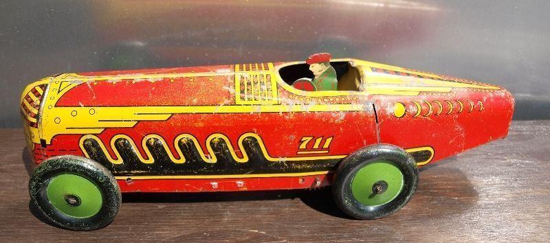 Pressed Steel/Tin Toy Open Wheel Race Cars Vintage