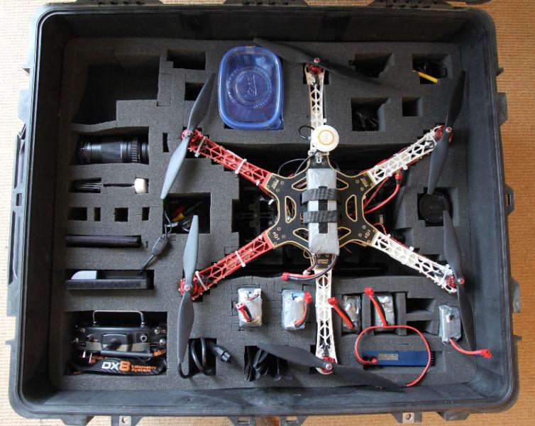 DJI F550 Drone / Remote / 6 Batteries / FPV set up / Spare Props