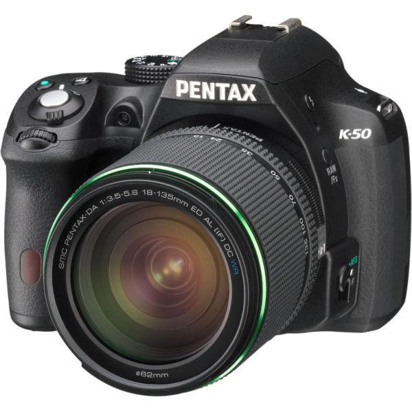 Pentax K-50 DSLR Camera with 18-135mm Lens (Black) NEW in Box