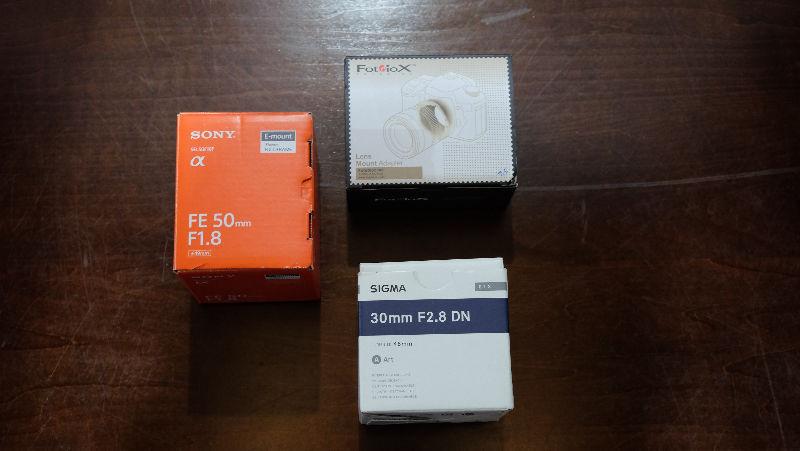 Selling Sony stuff ( 2 lens and adapter ef to e )