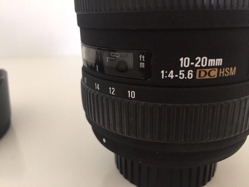 Sigma 10-20mm Nikon lens 1:4-5.6 Auto Focus