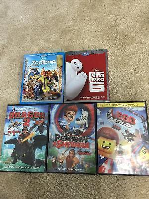Disney! Dreamwork's! Zootopia, Big Hero 6 and More! Blu-Ray's/DV