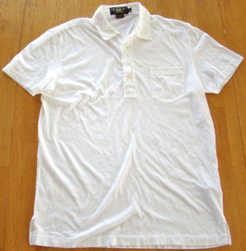 --------------- RRL Ralph Lauren White Polo Shirt size L -----