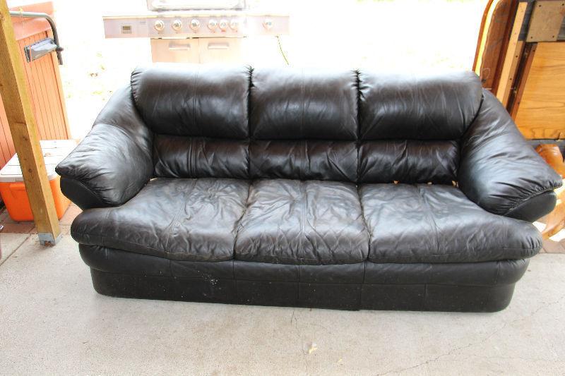 Leather, sofa, chair and loveseat