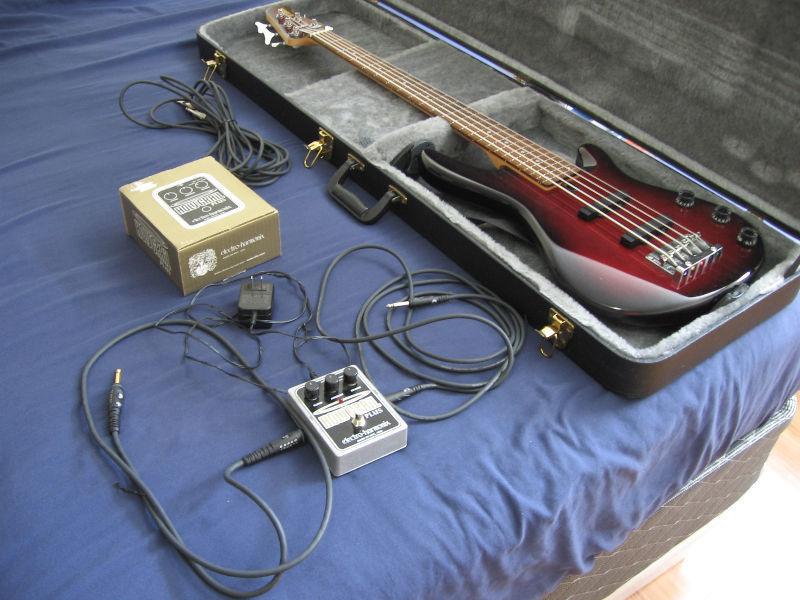 5-String Bass + Amp + Effects Pedal
