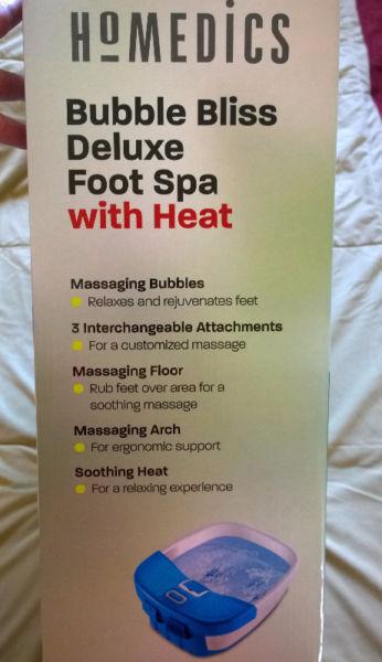 NEW HOMEDICS - BUBBLE BLISS DELUXE FOOT SPA WITH HEAT