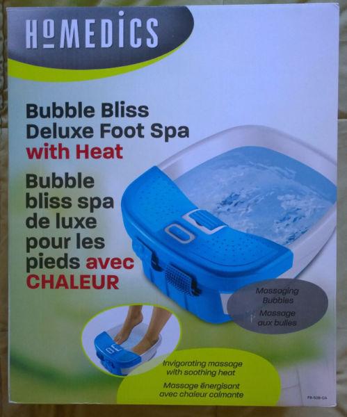 NEW HOMEDICS - BUBBLE BLISS DELUXE FOOT SPA WITH HEAT