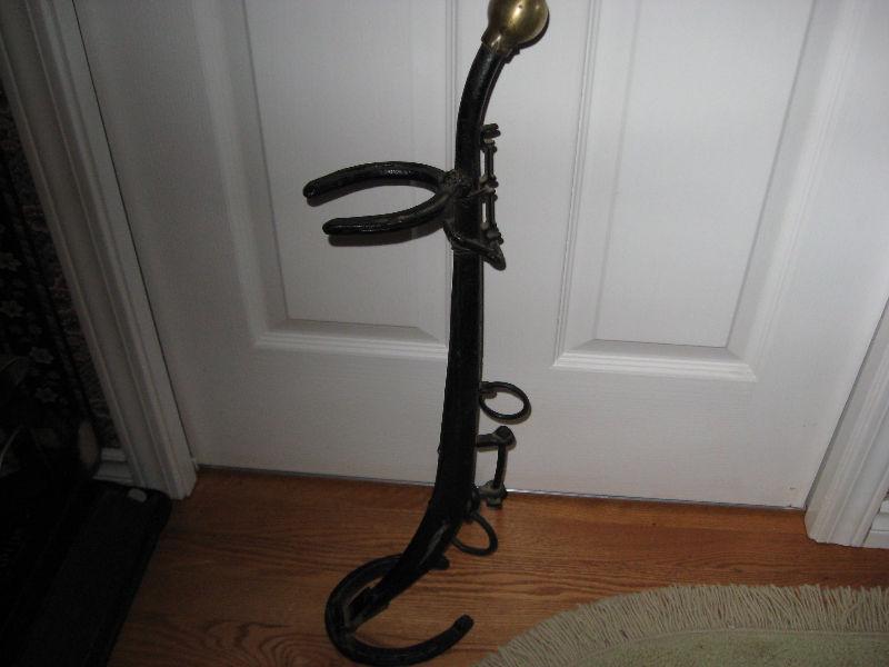 Umbrella stand or ashtray holder made from horse tac