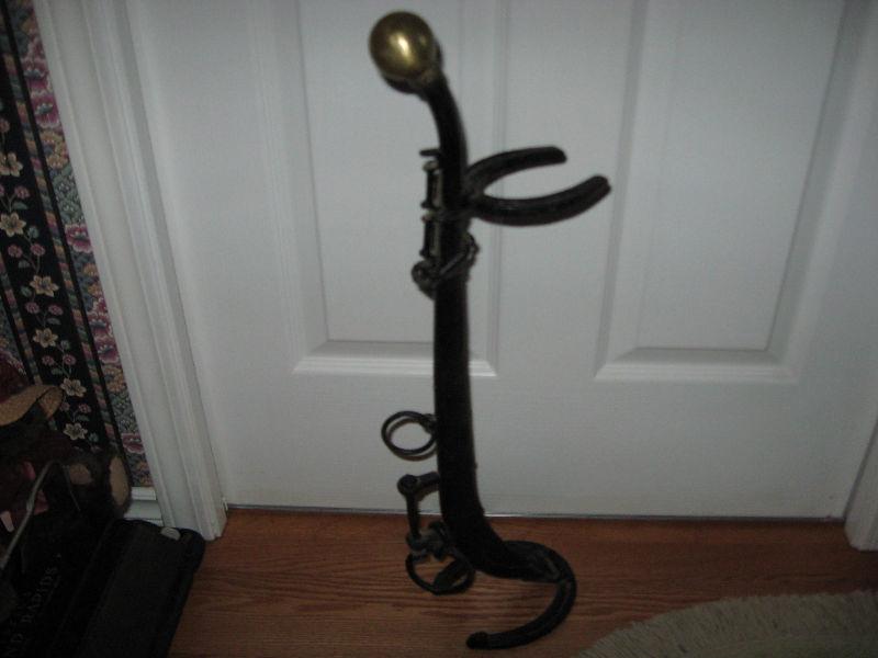 Umbrella stand or ashtray holder made from horse tac