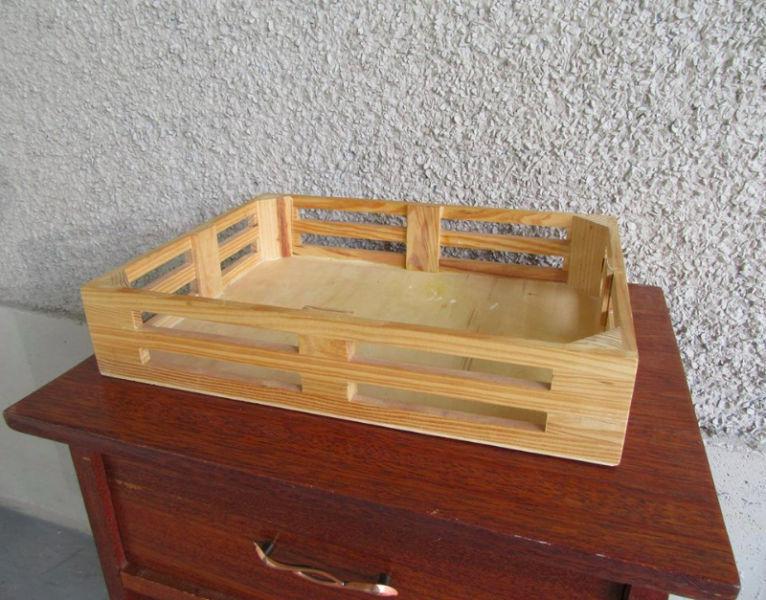 Clean wood tray for kitchen, dining room table