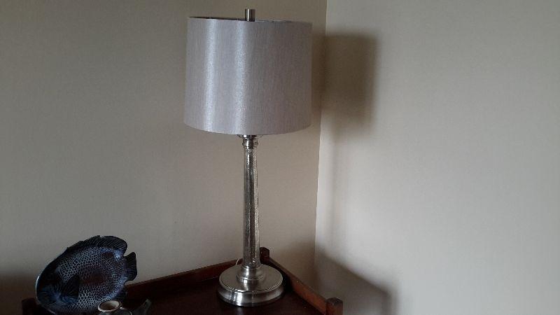 Set of silver table lamps