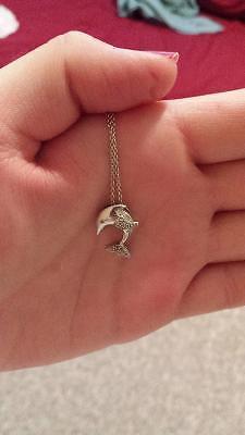 Diamond accent Dolphin pendant necklace