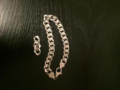 NEW Men's 10k Italian White Gold Bracelet