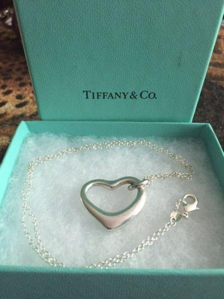Tiffany 925 silver large open heart necklace. Elsa Peretti