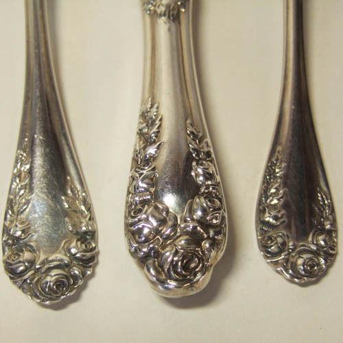 VINTAGE 'NORMANDY ROSE' STERLING SILVER PLACE SETTINGS