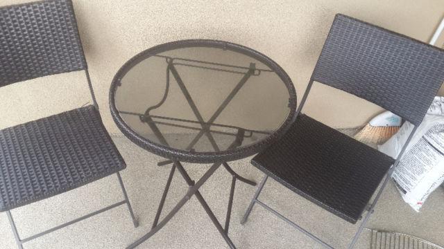 Patio / Balcony Table With Two Chairs