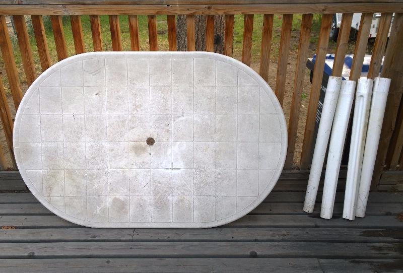 White Plastic Patio Table