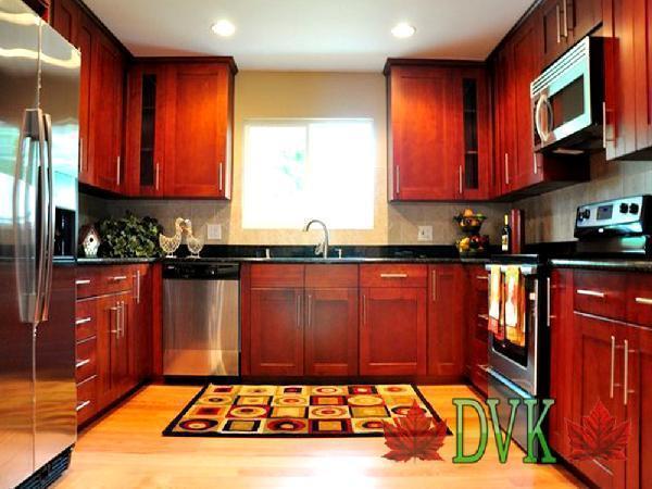 DVK- Shaker Cherry Oak kitchen cabinets on sale (10 cabinets)