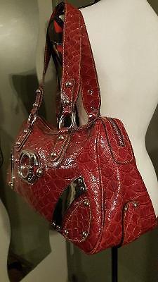 Guess Purse Red with silver metal accents