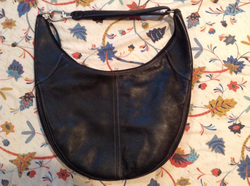 Black leather Hobo bag by Derek Alexander
