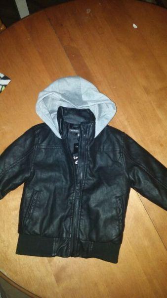 NWT 3x leather jacket & 4 T onesie