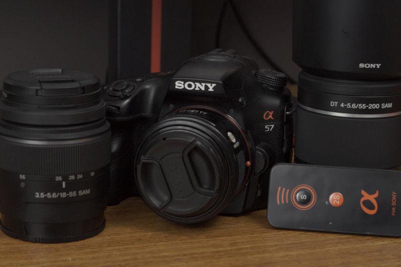 Sony Alpha A57 Body and Multiple Lenses