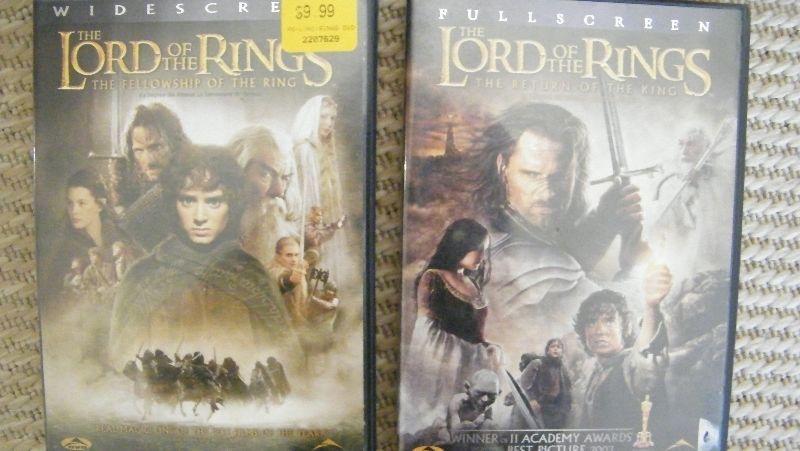 Two Lord of the Rings DVD's