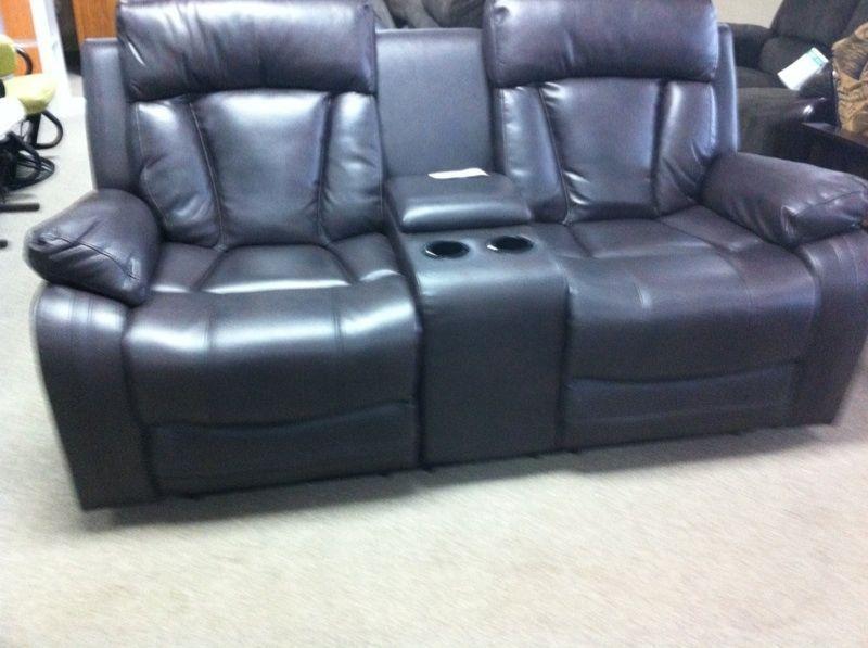 Loveseat Recliner with console - New