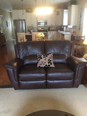 2 year old leather loveseat