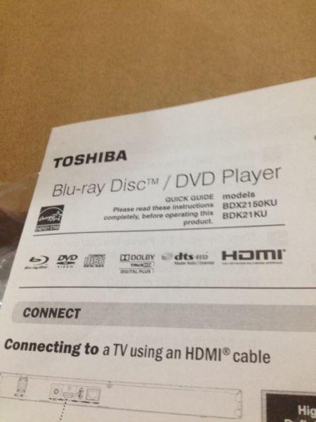 Blu-Ray Disc / DVD player - TOSHIBA