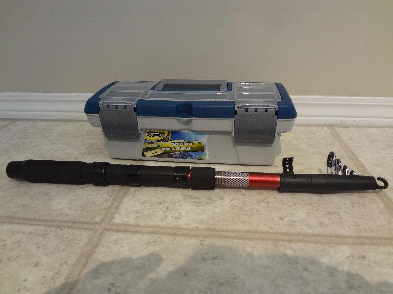 $25 - New Telescopic Rod & tackle box. Great for a gift