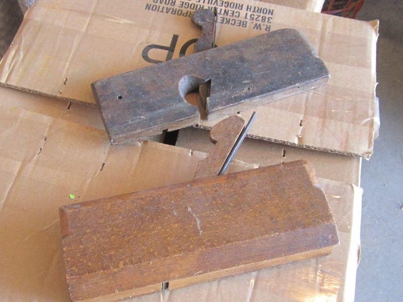 2 OLD SOLID WOOD MOLDING PLANES $10 EA. CARPENTRY TOOL
