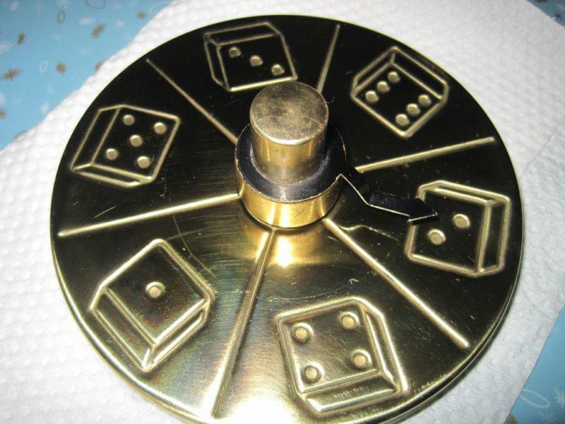 Solid Brass Dice Wheel Executive Paperweight
