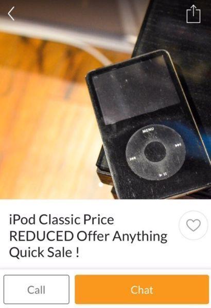 iPod classic 30gb posted up for sale