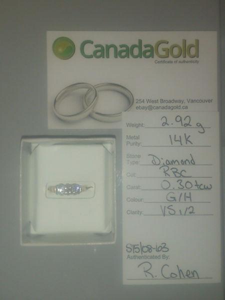 ♥ 3 HIGH QUALITY DIAMONDS, GOLD RING PRICED TO SELL♥ENGAGEMENT ♥