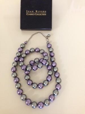 Brand New Joan Rivers Pearl Necklace Set