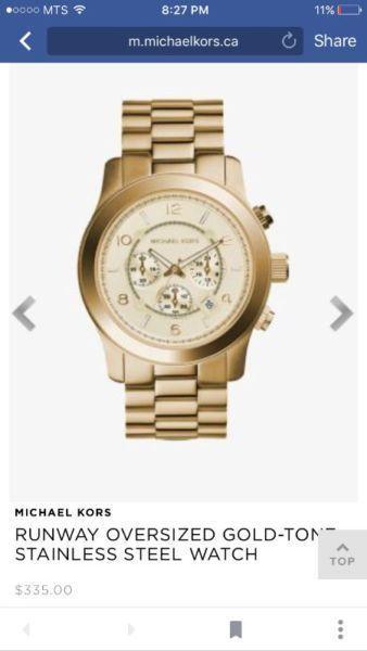 Michael Kors Women's Runway Oversized Gold Watch $210.00
