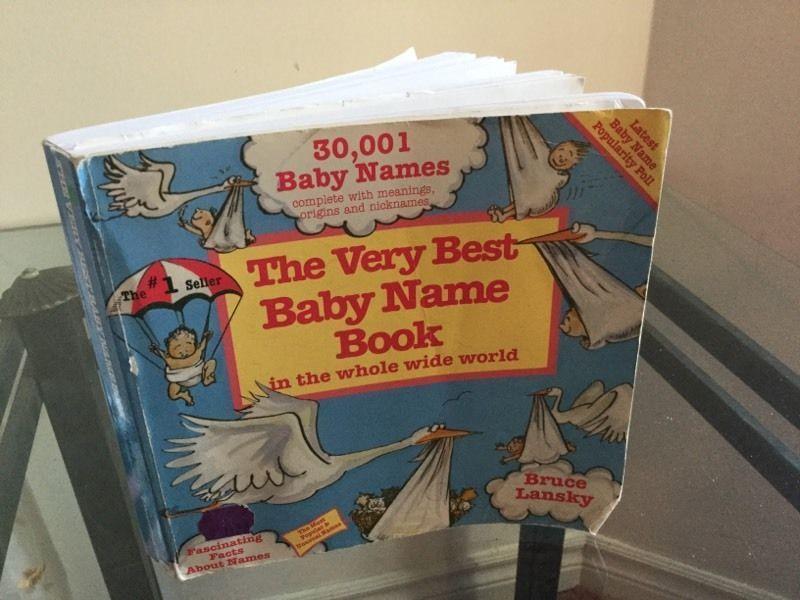 Soft-covered baby name book