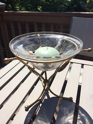 GOLD METAL CANDLE STAND FOR THE DECK - $5