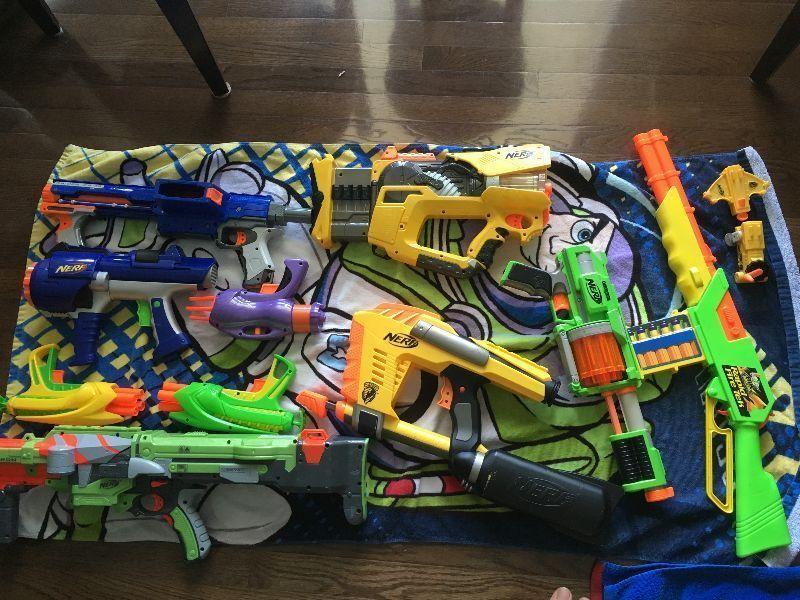 Lot of Nerf and Buzz Bee Guns