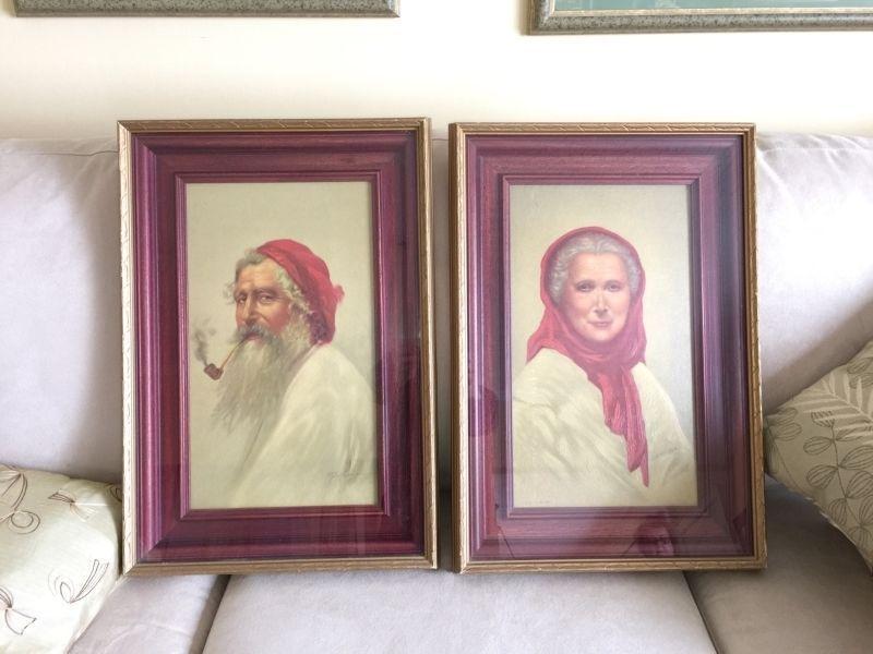 Portraits of Man and Woman in Red