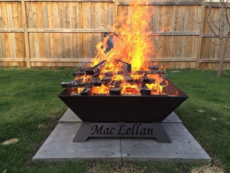 Large square fire pit