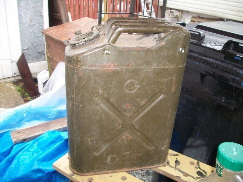 old armu issue metal fuel can
