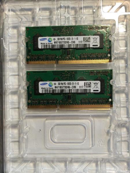 4 Samsung 2GB DDR3 RAM PC3-10600 1Rx8 204-Pin Laptop SODIMM