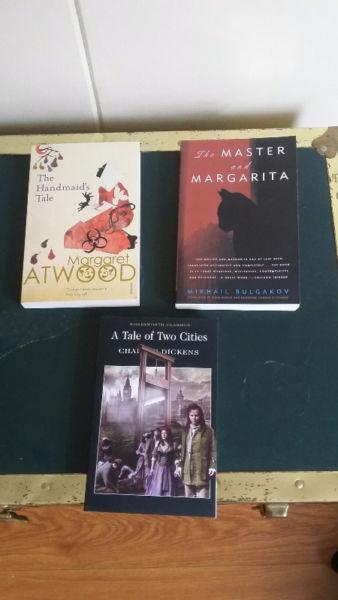 three fiction books for sale
